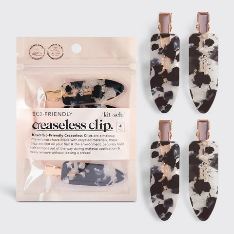 Eco-Friendly Creaseless Clips 4pc Set - Black Terrazzo