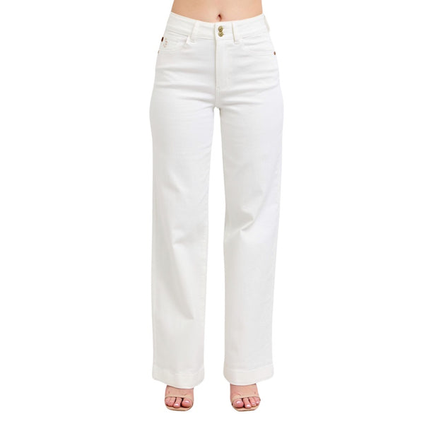 Judy Blue Caterina High Waist Double Button Wide Band Trouser