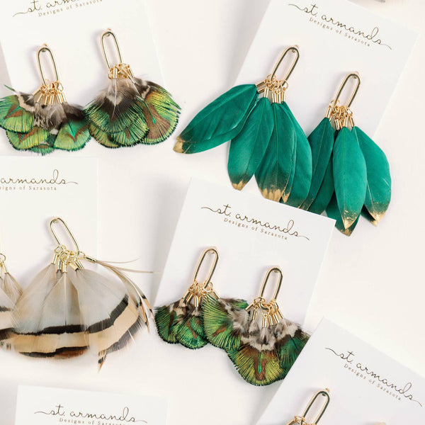 Genuine Feather Earrings - Many Varieties