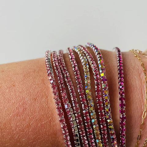 Dainty Pink Sparkle Bracelets