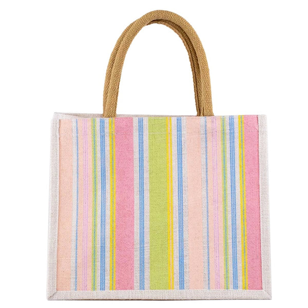 Candy Stripe Gift Tote- White/Multi