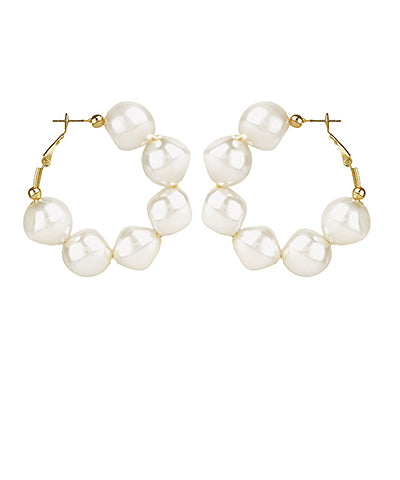 Chunky Pearl Hoops