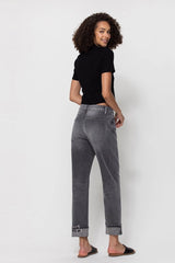 Vervet Kassie Criss Cross Waistband Boyfriend Jeans