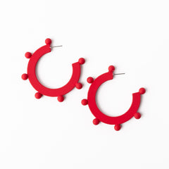 Astrid Earrings-Small, Medium or Large-Red, Navy or Crimson