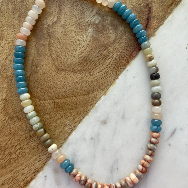 Rowan Necklace-Denim/Peach/Ocean