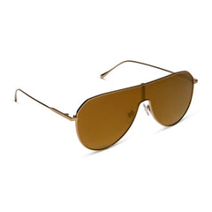 DIFF Dash Shield Copper Metal Brown Gold Flash Sunglasses