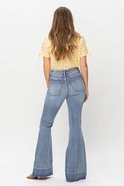 Judy Blue High Waist Tummy Control W/Release Hem Flare Jeans