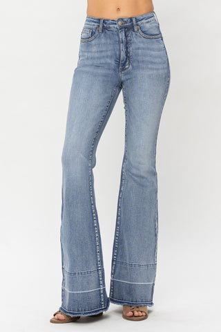 Judy Blue High Waist Tummy Control W/Release Hem Flare Jeans