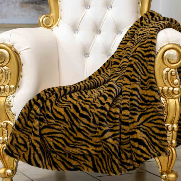 Tiger Stripe Faux Fur Throw