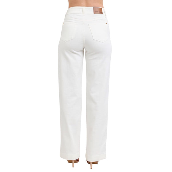 Judy Blue Caterina High Waist Double Button Wide Band Trouser