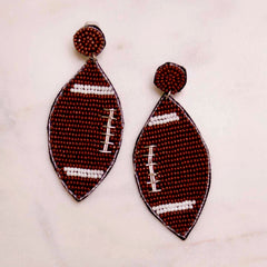 Football Beaded Earrings