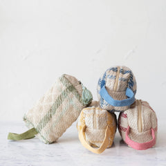 Zoe Quilted Jute Zip Pouch -4 Colors