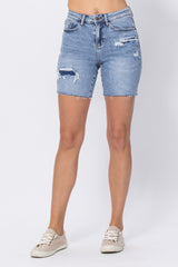 Judy Blue Medium Length Patch Shorts