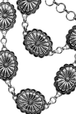 Western Silver Flower Belt