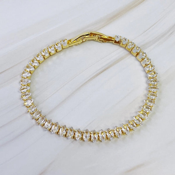 Marquise Cut Sparkle Tennis Bracelet