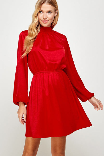 Satin Bow Back Dress - 6 Colors