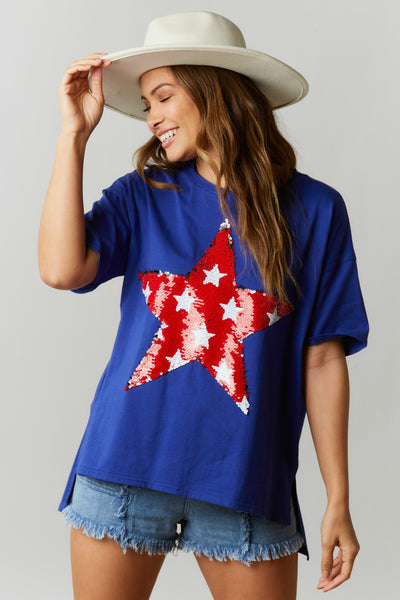 Caught Freedom Sequin Tee