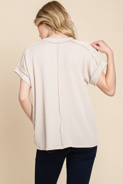 In the Groove Ribbed Tee - 2 Colors