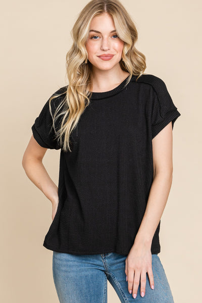 In the Groove Ribbed Tee - 2 Colors