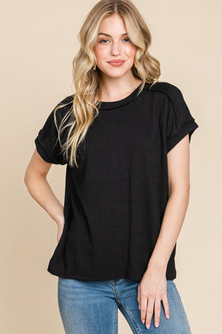 In the Groove Ribbed Tee - 2 Colors