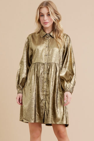 Holiday Metallic Dress - 3 Colors