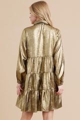 Holiday Metallic Dress - 3 Colors