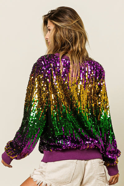 Mardi Gras Sequin Sweatshirt