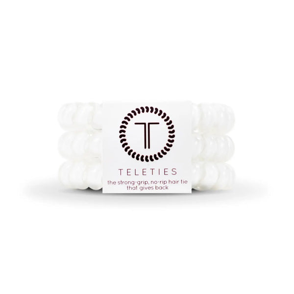 Teleties Spiral Hair Coils | Coconut White Hair Ties-Multiple Options