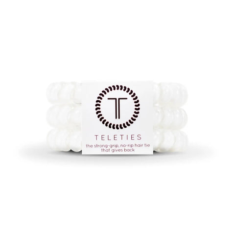 Teleties Spiral Hair Coils | Coconut White Hair Ties-Multiple Options