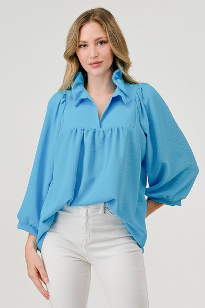 Mandy Ruffle Neck Blouse - Multiple Options