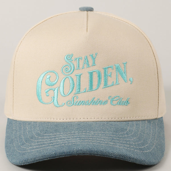 Stay Golden Sunshine Club Embroidery Trucker Hat