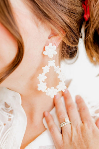 Bianca White Shell Earrings