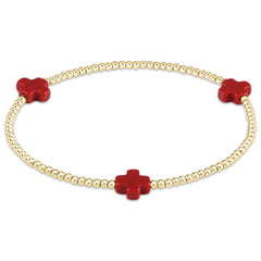 enewton small signature cross gold pattern 2mm bead bracelet - 7 Colors