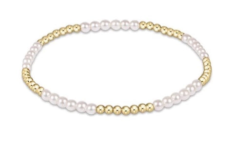 enewton Signature Cross Small Pearl Pattern 3MM Bead Bracelet - Gold