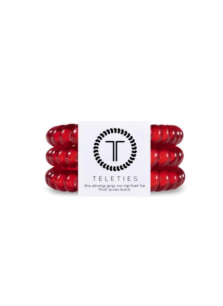 Teleties Spiral Hair Coils| Scarlet Red Hair Ties-Multiple Options