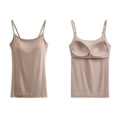 Built In Bra Tank - Khaki