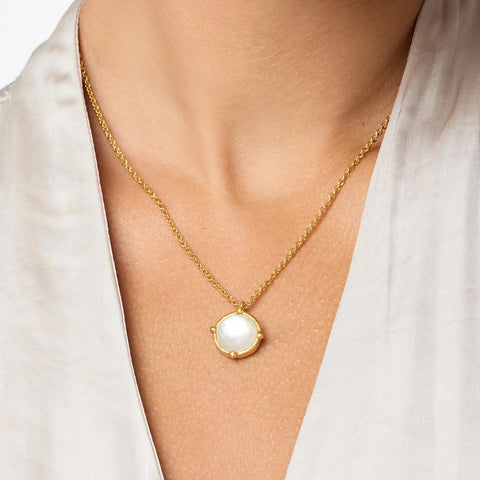 Julie Vos Honeybee Solitaire Necklace-Pearl