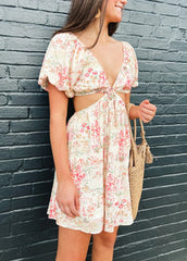 Meet Me In Santorini Flirty Floral Passport Dress