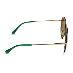 DIFF Lenox Gold Green Mirror Sunglasses