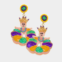 King Cake Baby Earrings