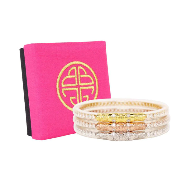 BuDha Girl THREE QUEENS ALL WEATHER BANGLES® (AWB®) - CLEAR CRYSTAL