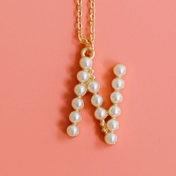 Chadwick Pearl Initial Necklace