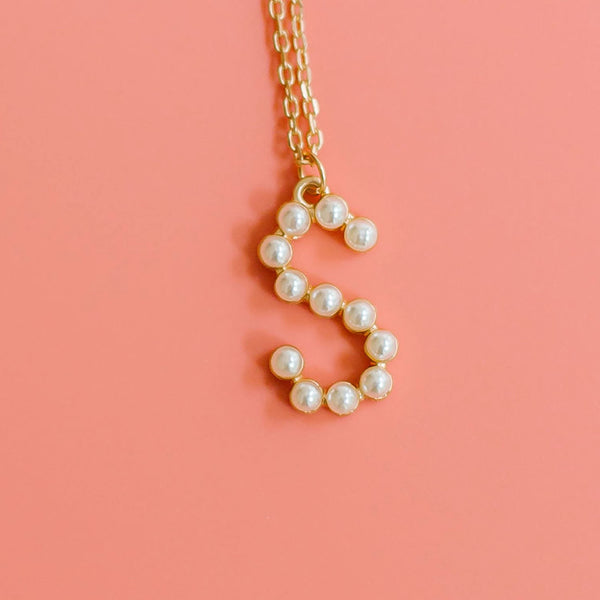 Chadwick Pearl Initial Necklace