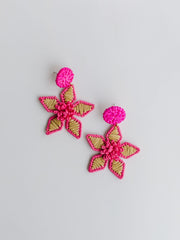 Paige Raffia Flower Earrings - 3 Colors