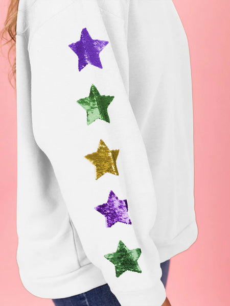 Mardi Gras Sequin Stars Jules Sweatshirt