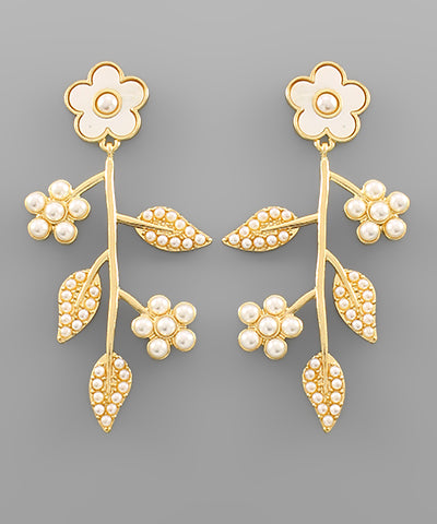 Floral Stem Earrings-2 Colors