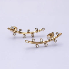 CZ Ear Crawler Earrings - Silver or Gold