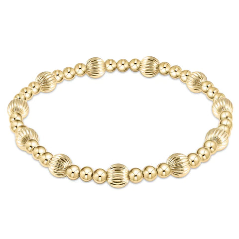 enewton Dignity Sincerity Pattern Gold Bead Bracelet-6mm