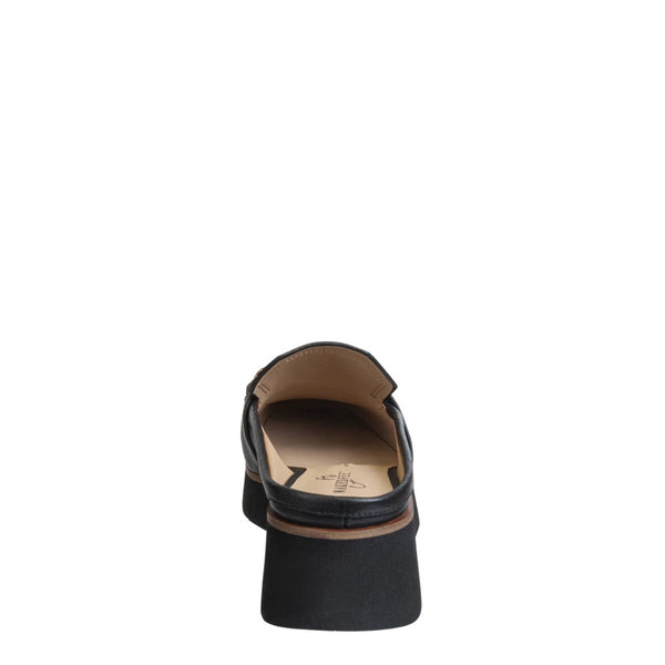 NAKED FEET ELECT IN BLACK PLATFORM MULES