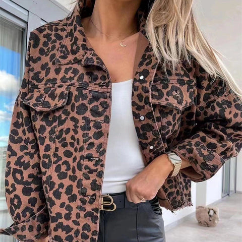 Leopard Denim Jacket